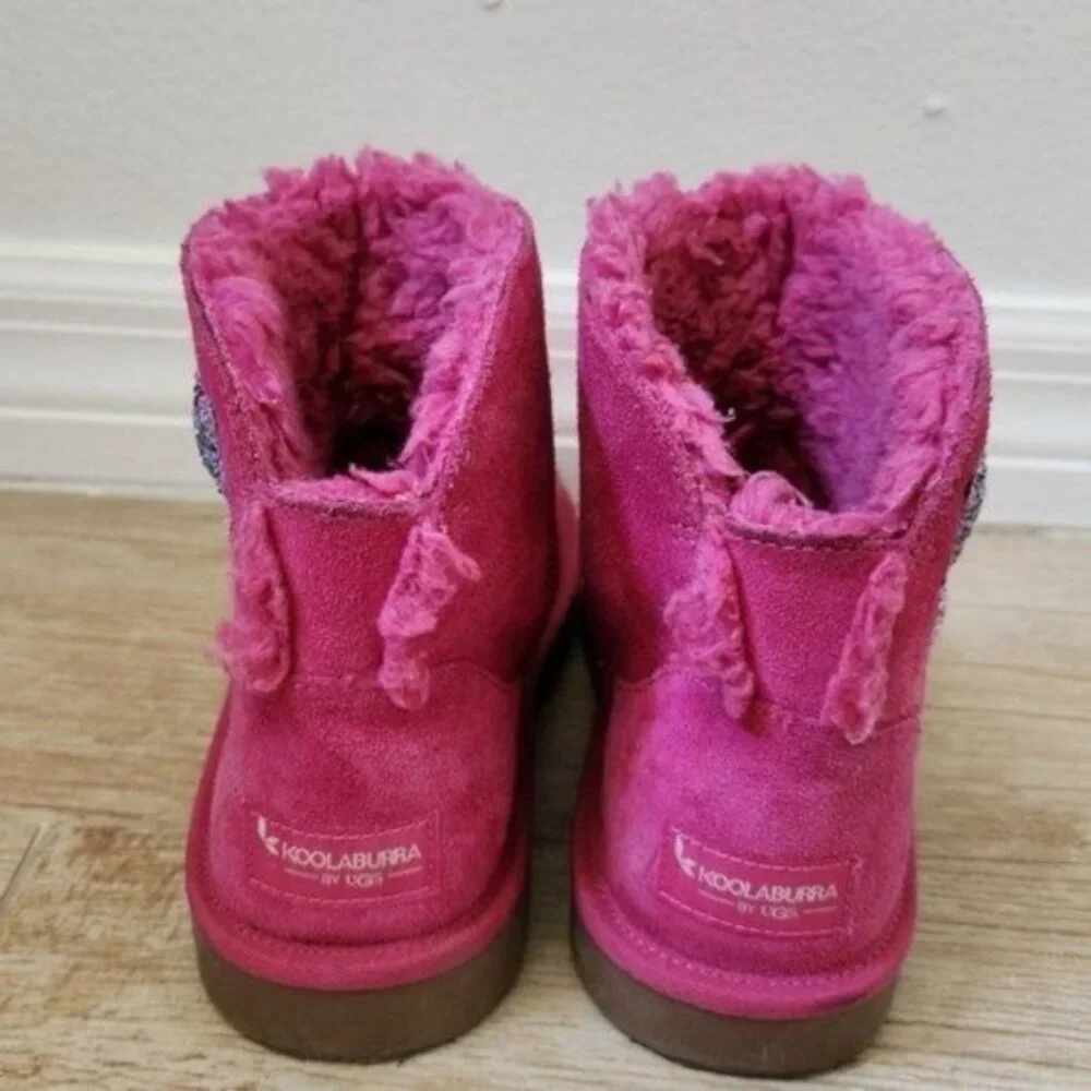 KOOLABURRA UGG PINK STAR MINI SUEDE GIRLS BOOTS